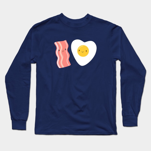 Egg and Bacon Love T-Shirt Long Sleeve T-Shirt by happinessinatee